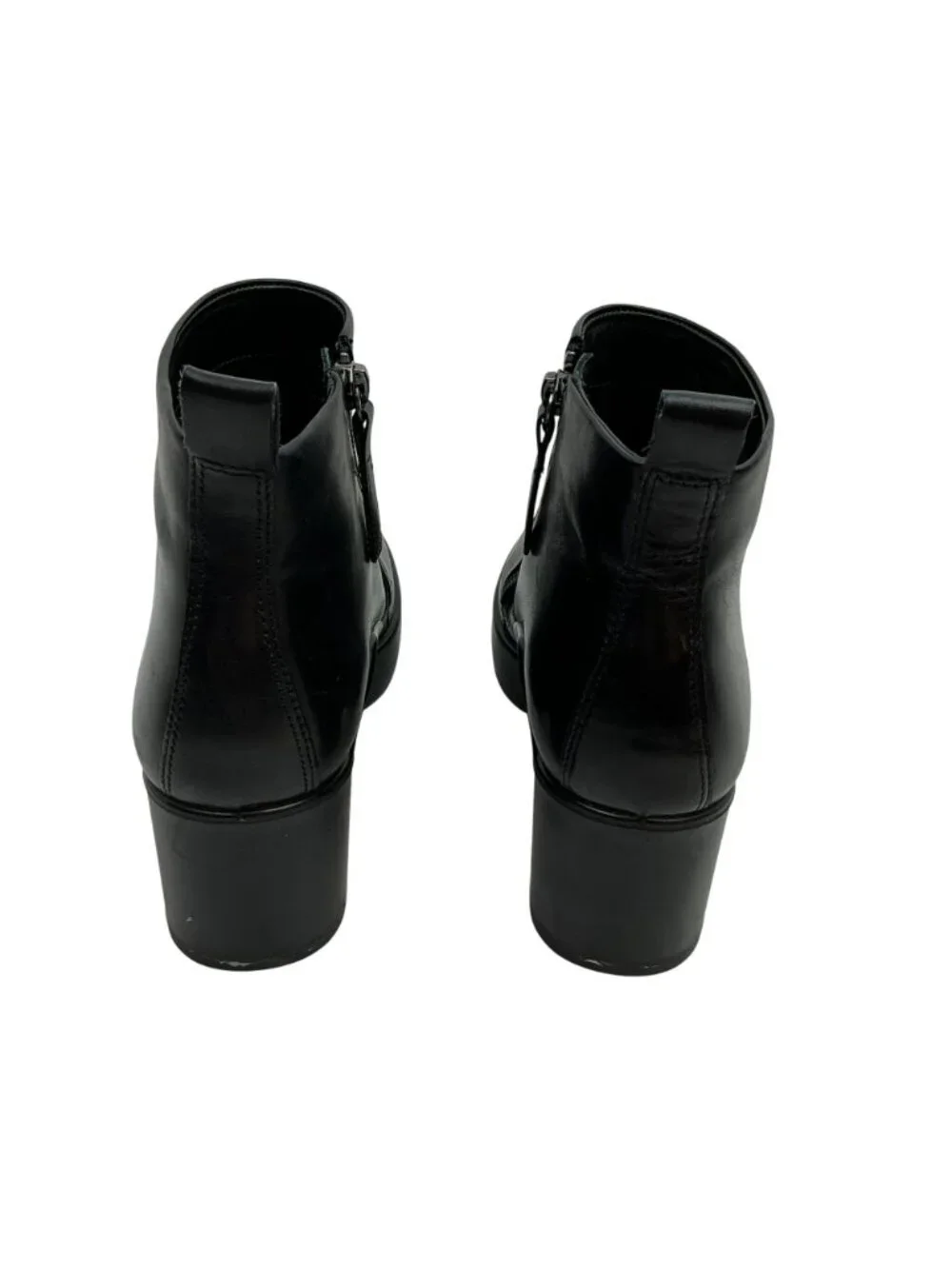 Ecco Shape Sculpted Motion 35 Leather Zip Ankle Boots Womens 9-9.5 Black NEW